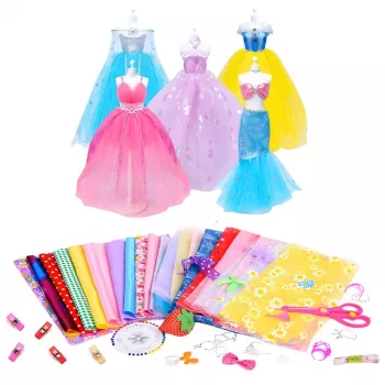 LEAN TOYS DIY kūrybinis rinkinys lėlių drabužių projektavimui ir siuvimui