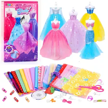 LEAN TOYS DIY kūrybinis rinkinys lėlių drabužių projektavimui ir siuvimui