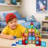 LEAN TOYS 3D magnetiniai blokeliai konstrukcinis galvosūkis spalvotas 45 vnt.