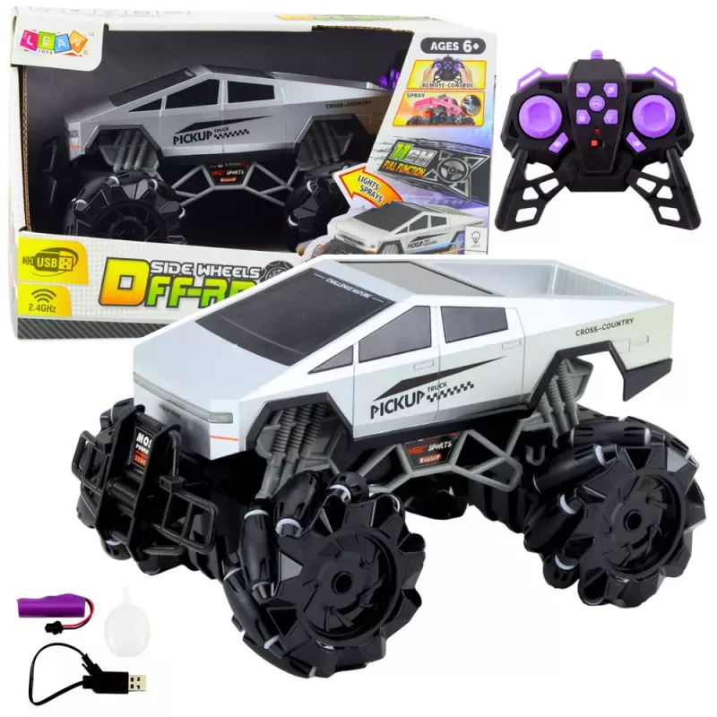 LEAN TOYS Visureigis pikapas su nuotolinio valdymo RC šviesomis ir dūmų efektu 1:16