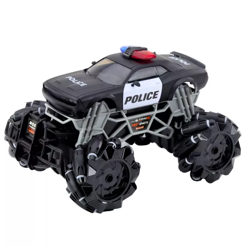 LEAN TOYS RC Policijos Visureigis su Šviesomis ir Dūmų Efektu 1:16