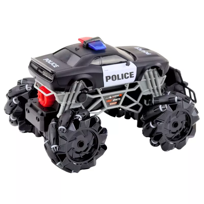 LEAN TOYS RC Policijos Visureigis su Šviesomis ir Dūmų Efektu 1:16