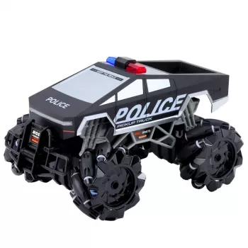 LEAN TOYS Visureigis pikapas policija nuotoliniu valdymu RC šviesos dūmai 1:16