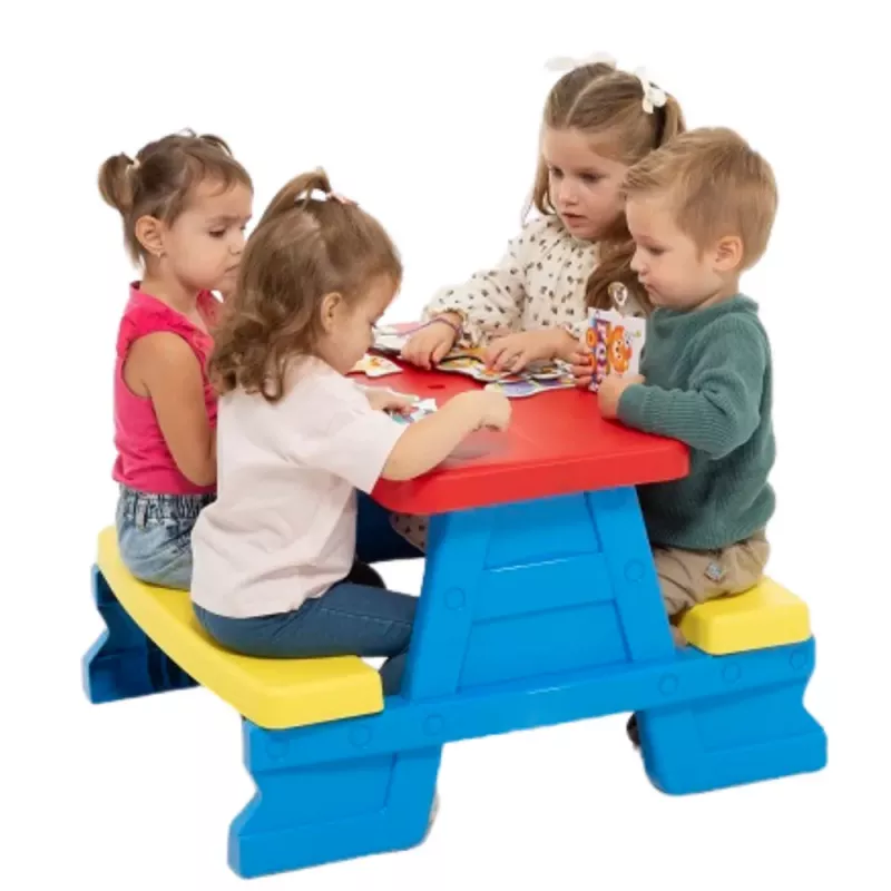 Dorex Blue Garden Table and Bench Set for Children 5067