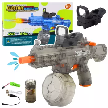 LEAN TOYS Electric Water Gun M416 Illuminated Sight 450 ml 8-10 m