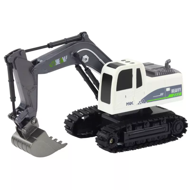 LEAN TOYS nuotoliniu valdymu RC Crawler ekskavatorius su šviesomis ir garsais, baltas, mastelis 1:24