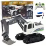 LEAN TOYS nuotoliniu valdymu RC Crawler ekskavatorius su šviesomis ir garsais, baltas, mastelis 1:24