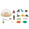 LEAN TOYS DIY Dinozaurų Terariumo Kūrybinis Rinkinys su Kupolo Naktine Šviesa