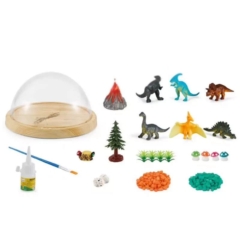 LEAN TOYS DIY Dinozaurų Terariumo Kūrybinis Rinkinys su Kupolo Naktine Šviesa