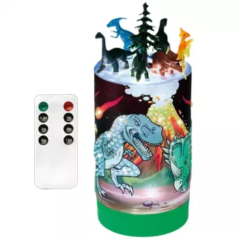 LEAN TOYS DIY Dinozaurai Stiklainyje Kūrybinis Rinkinys Naktinė Lempa su Pulteliu