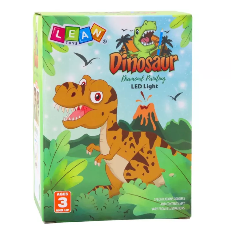 LEAN TOYS DIY Dinozaurai Stiklainyje Kūrybinis Rinkinys Naktinė Lempa su Pulteliu
