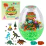 LEAN TOYS DIY Kūrybinis Dinozaurų Terariumo Rinkinys su Balsu Valdoma Naktine Šviesa