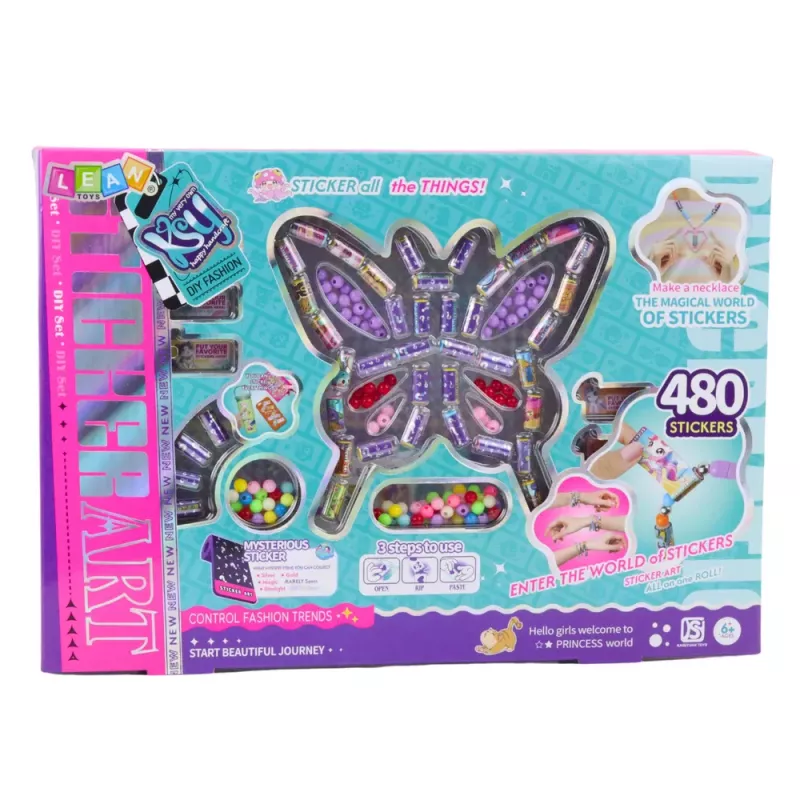 LEAN TOYS Kūrybinis papuošalų gaminimo rinkinys Karoliukai 480 lipdukų