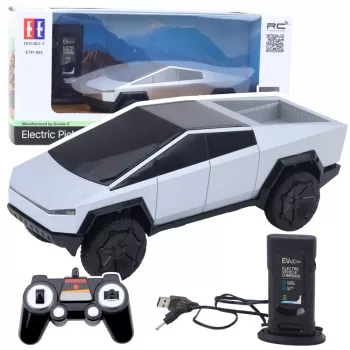 Double E nuotoliniu valdymu automobilis RC pikapas su LED žibintais sidabrinis 1:16 4WD 2.4 GHz