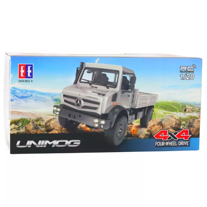 Double E Mercedes Unimog nuotoliniu valdymu visureigis RC 4x4 1:20