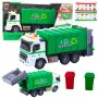 LEAN TOYS Šiukšliavežis su šiukšliadėže, šviesomis ir garsais, žalias, mastelis 1:16