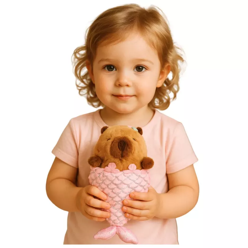 LEAN TOYS Plush Toy Capybara Mermaid Pink 28cm