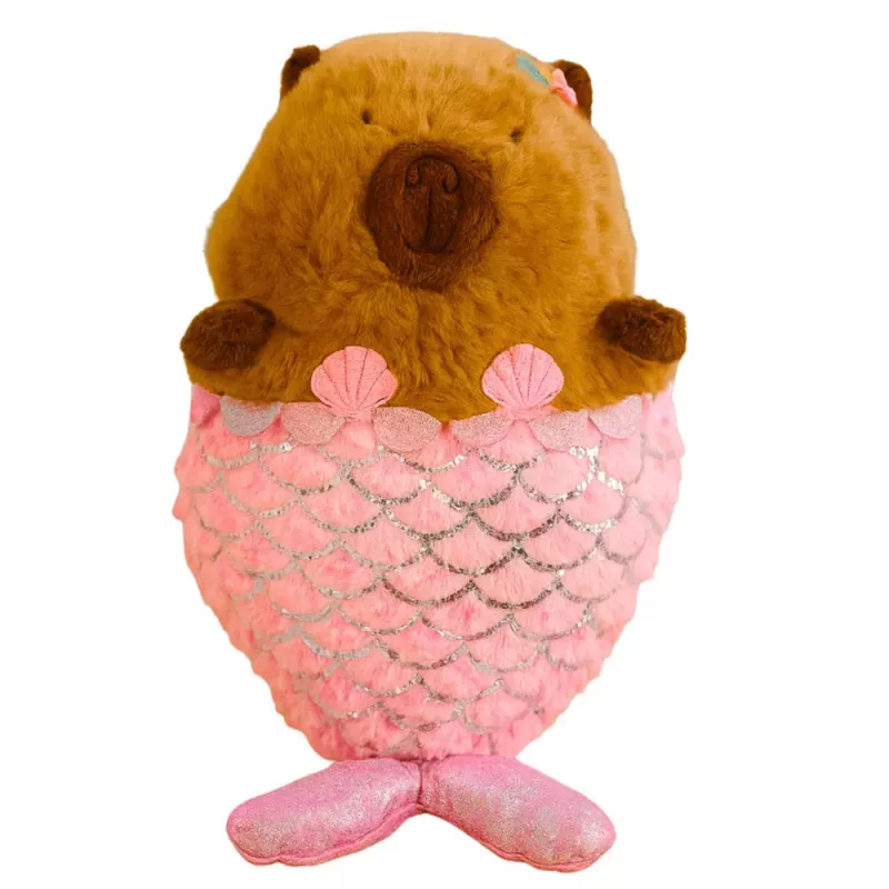 LEAN TOYS Plush Toy Capybara Mermaid Pink 28cm