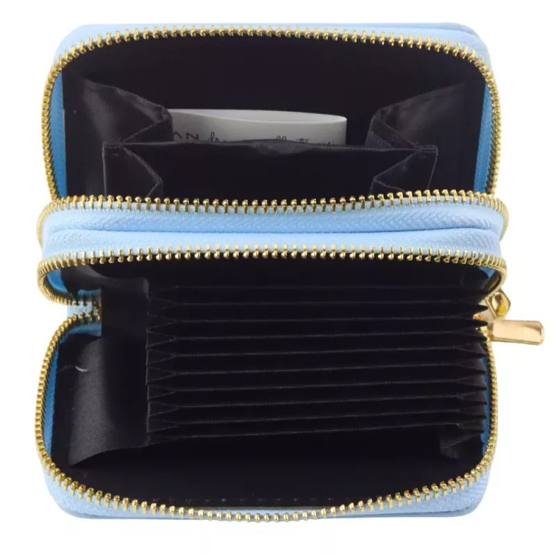 LEAN Two-Compartment Wallet with Card Compartments Kapybara Blue 12.5 x 8.5 cm