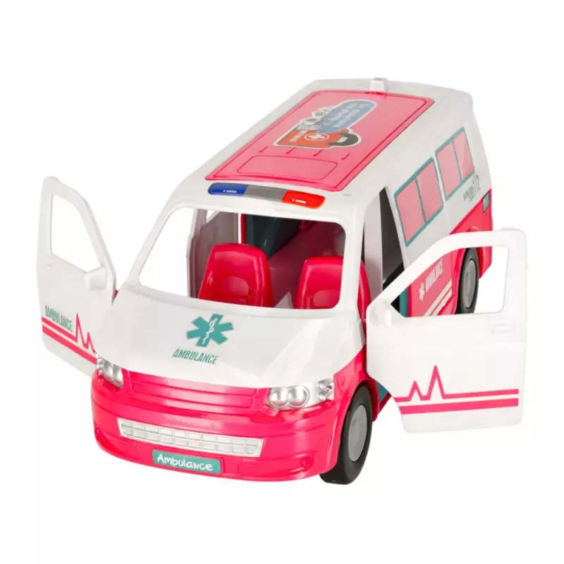 LEAN TOYS Mobilioji ligoninė greitosios pagalbos automobilis 2in1 Lėlė gydytojas medicinos priedai