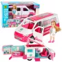 LEAN TOYS Mobilioji ligoninė greitosios pagalbos automobilis 2in1 Lėlė gydytojas medicinos priedai