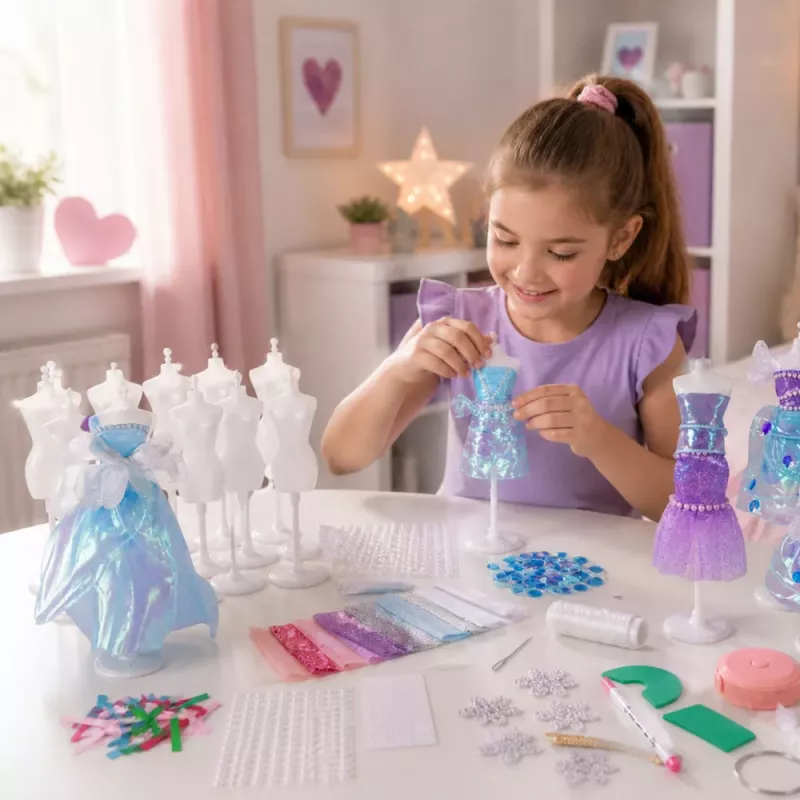 LEAN TOYS DIY Doll Dress Sewing Kit Little Fashion Designer 143 pcs.