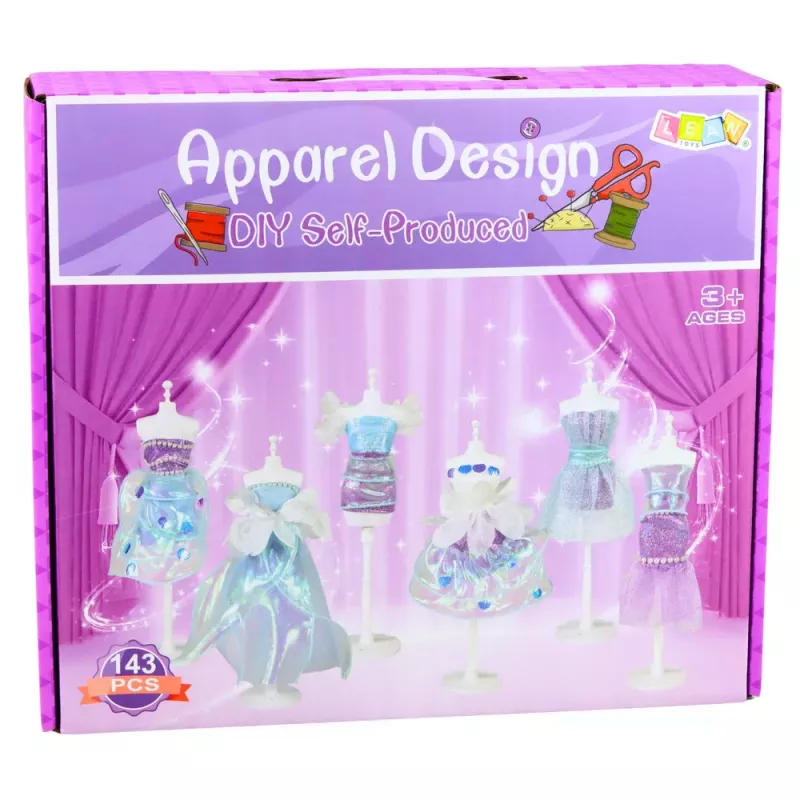 LEAN TOYS DIY Doll Dress Sewing Kit Little Fashion Designer 143 pcs.