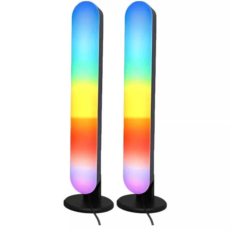 LEAN rinkinys iš 2 vnt. aplinkos RGB LED žaidimų stalinių lempų su nuotolinio valdymo pulteliu