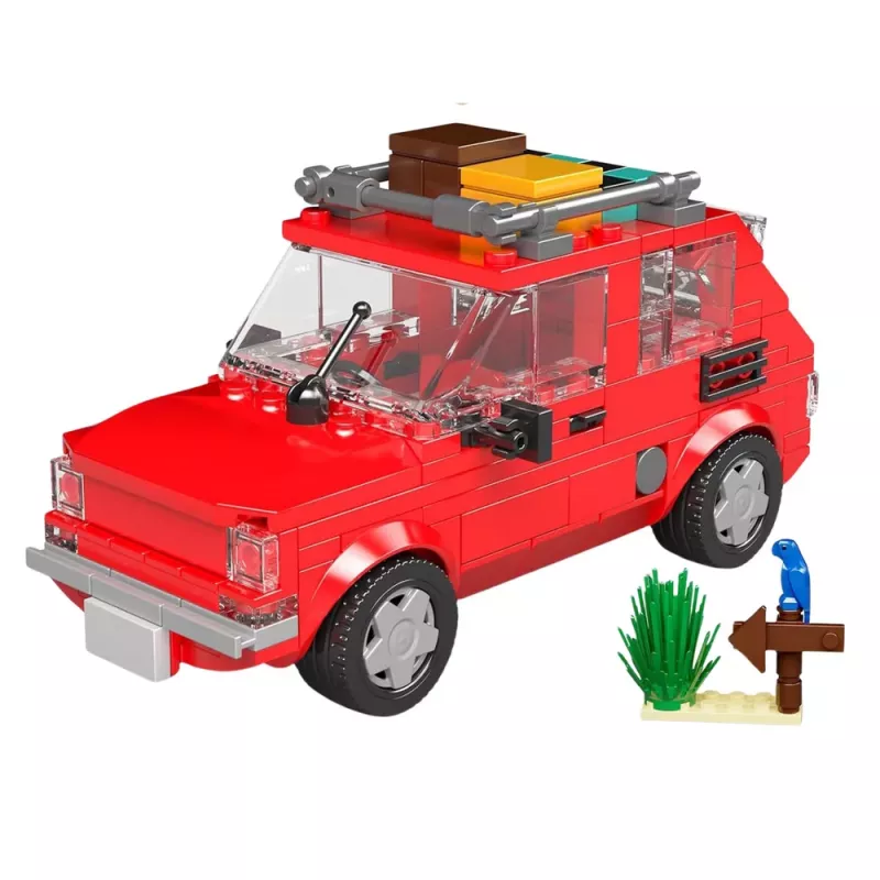 LEAN TOYS Construction Brick Set Car Fiat 126 Maluch With Trailer 393 pcs.