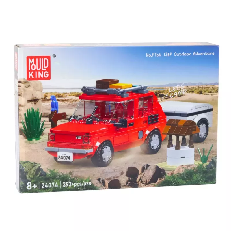 LEAN TOYS Construction Brick Set Car Fiat 126 Maluch With Trailer 393 pcs.