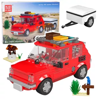 LEAN TOYS Construction Brick Set Car Fiat 126 Maluch With Trailer 393 pcs.