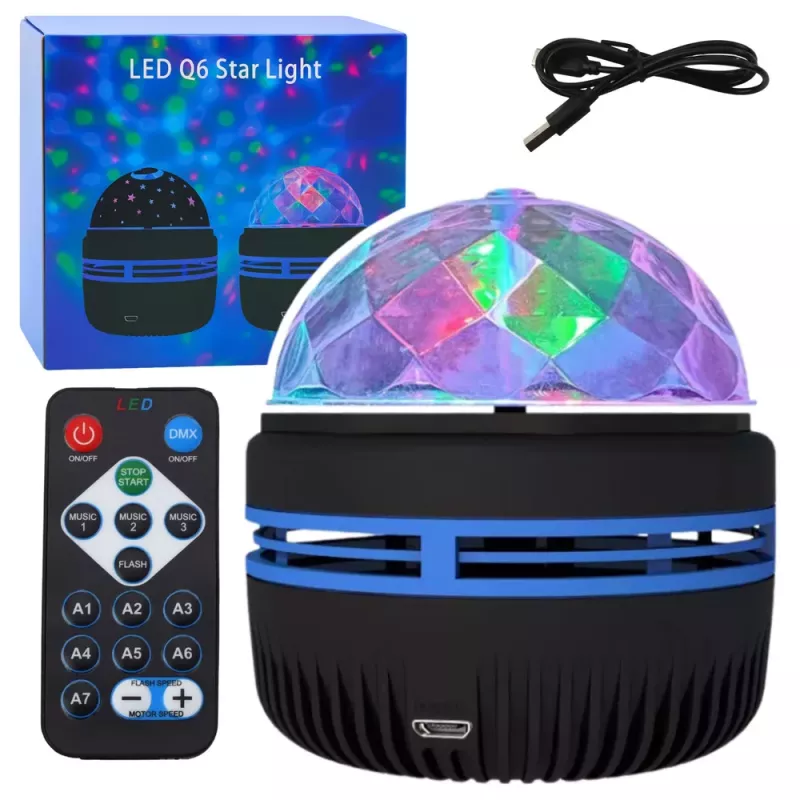 LEAN Projector Ball Night Lamp Colorful LED Lights 360° Remote Control
