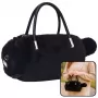 LEAN TOYS Plush Cat-Shaped Handbag with Chain Handles, Black