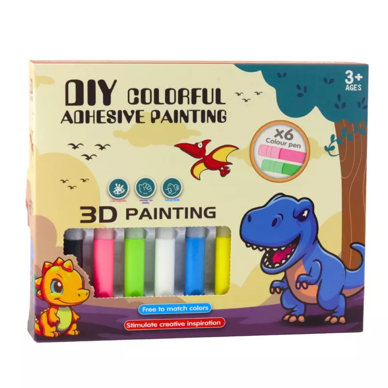 LEAN TOYS Kūrybinis rinkinys „Vitražiniai raktų pakabukai – Dinozaurai“ su žymekliais, 6 vnt.