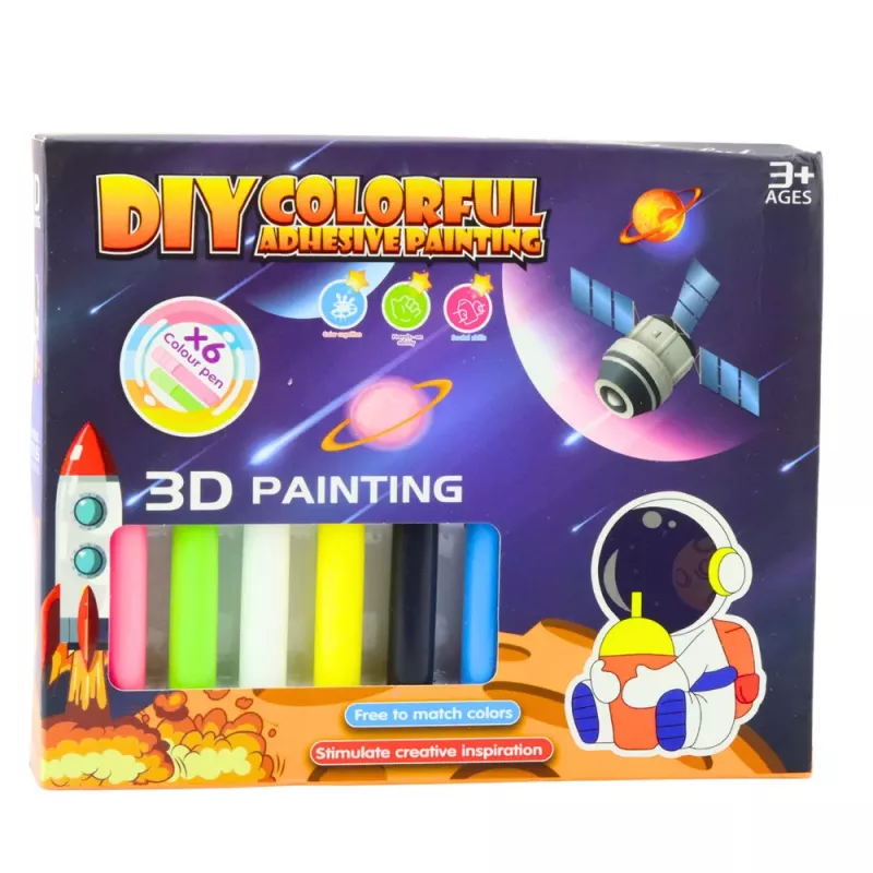 LEAN TOYS 3D DIY erdvės piešimo rinkinys – 12 pakabukų, 6 dažų, akriliniai, gipsiniai, nuo 6 metų