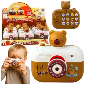 LEAN TOYS Capybara Interactive Camera Light Projector Sounds Lanyard