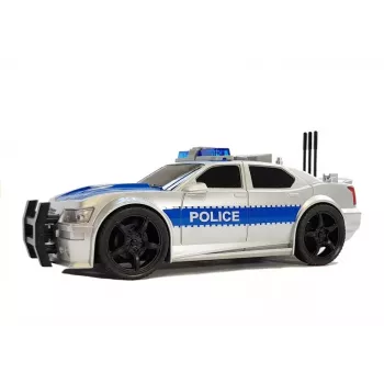 LEAN TOYS Policijos automobilis su baterijomis 1:20 Šviesos ir garsai Strung Silver
