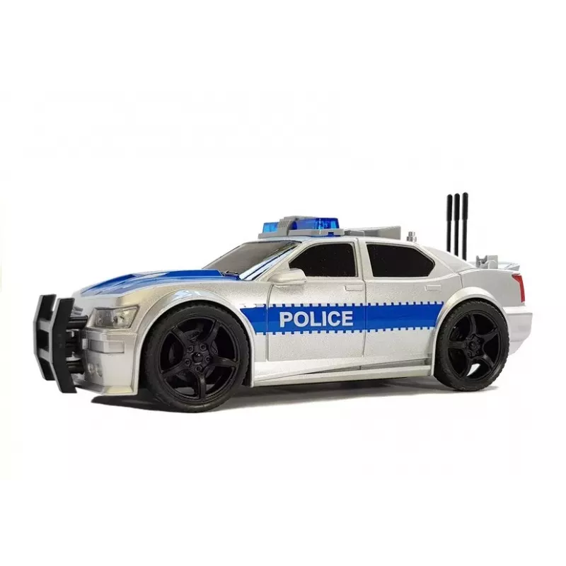 LEAN TOYS Policijos automobilis su baterijomis 1:20 Šviesos ir garsai Strung Silver