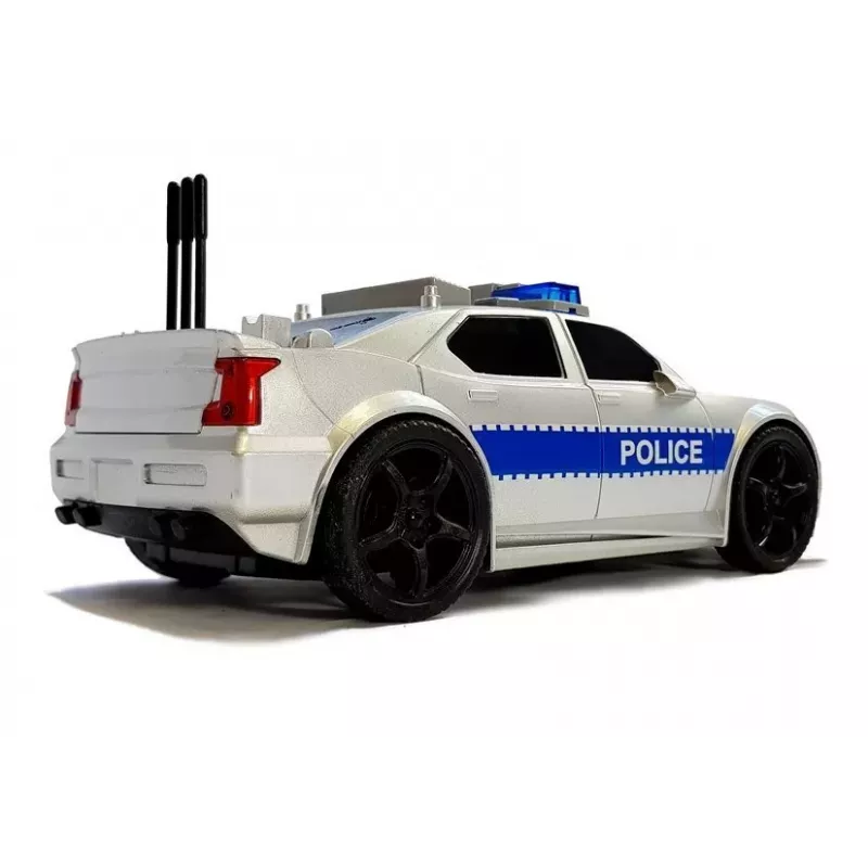 LEAN TOYS Policijos automobilis su baterijomis 1:20 Šviesos ir garsai Strung Silver