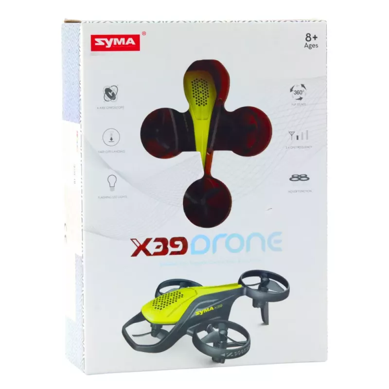 LEAN TOYS Mini RC Drone Syma X36 Four-Axis Acrobatics Geltona