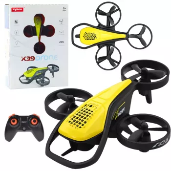 LEAN TOYS Mini RC Drone Syma X36 Four-Axis Acrobatics Geltona