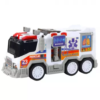 LEAN TOYS Ambulance City Greitosios pagalbos automobilis su pavara, šviesomis ir garsais