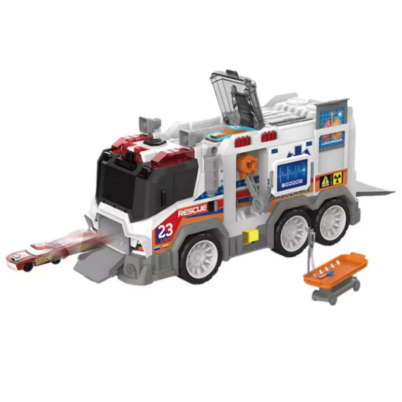 LEAN TOYS Ambulance City Greitosios pagalbos automobilis su pavara, šviesomis ir garsais
