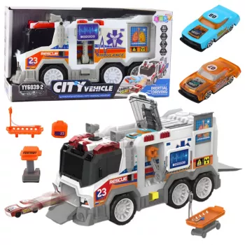 LEAN TOYS Ambulance City Greitosios pagalbos automobilis su pavara, šviesomis ir garsais