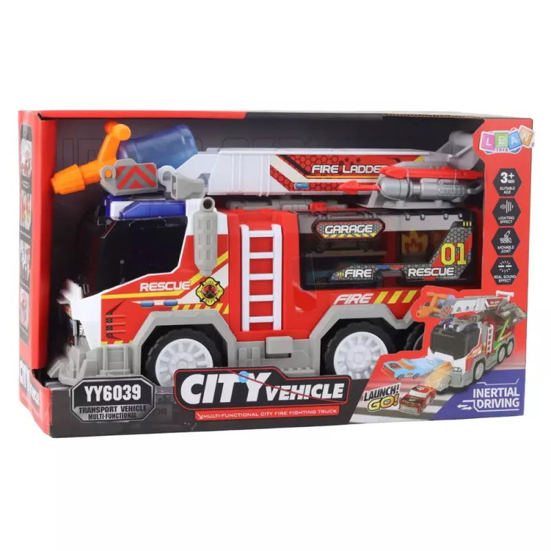 LEAN TOYS Gaisrinis automobilis Gaisrinė Važiavimas Judantys elementai Šviesos Garsai