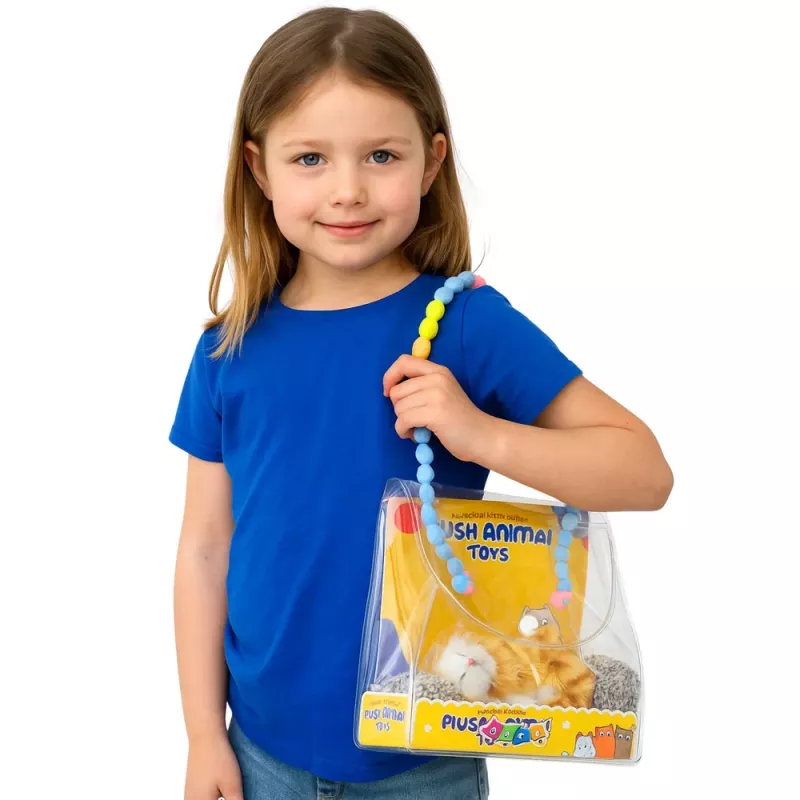 LEAN TOYS Mieganti Imbiero Spalvos Katė ant Pagalvės Figūrėlė su Kailiniu Maišeliu ir Garsais