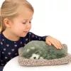 LEAN TOYS Miegantis haskis ant pagalvės figūrėlė su kailiniu maišeliu ir garsais