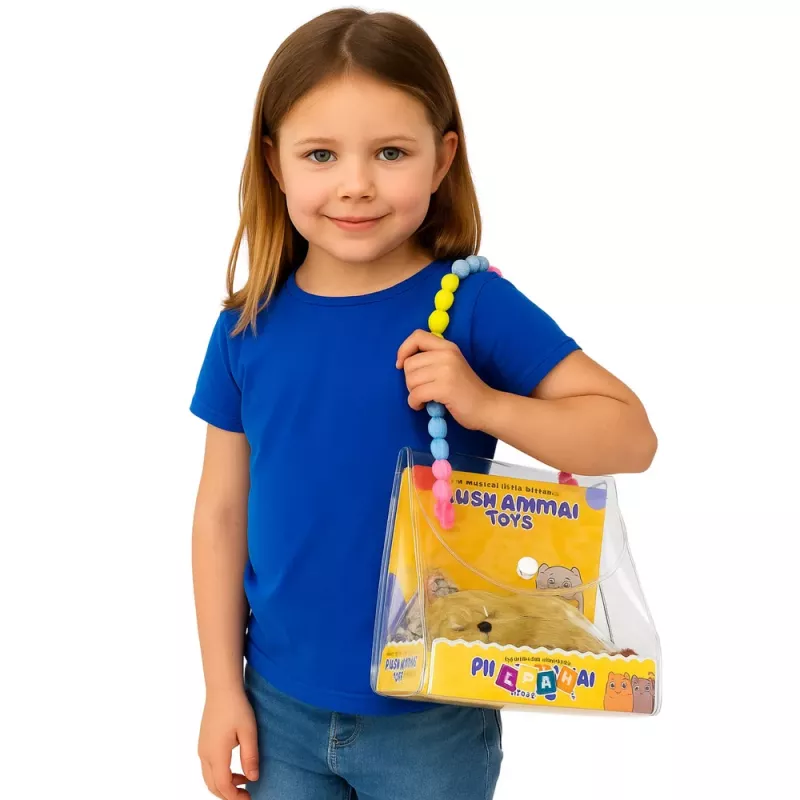 LEAN TOYS Miegantis labradoras ant pagalvės figūrėlė su kailiu permatomame krepšyje garsai