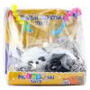 LEAN TOYS Mieganti Panda ant Pagalvės Figūrėlė su Kailiu ir Skaidriu Maišeliu