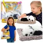 LEAN TOYS Mieganti Panda ant Pagalvės Figūrėlė su Kailiu ir Skaidriu Maišeliu